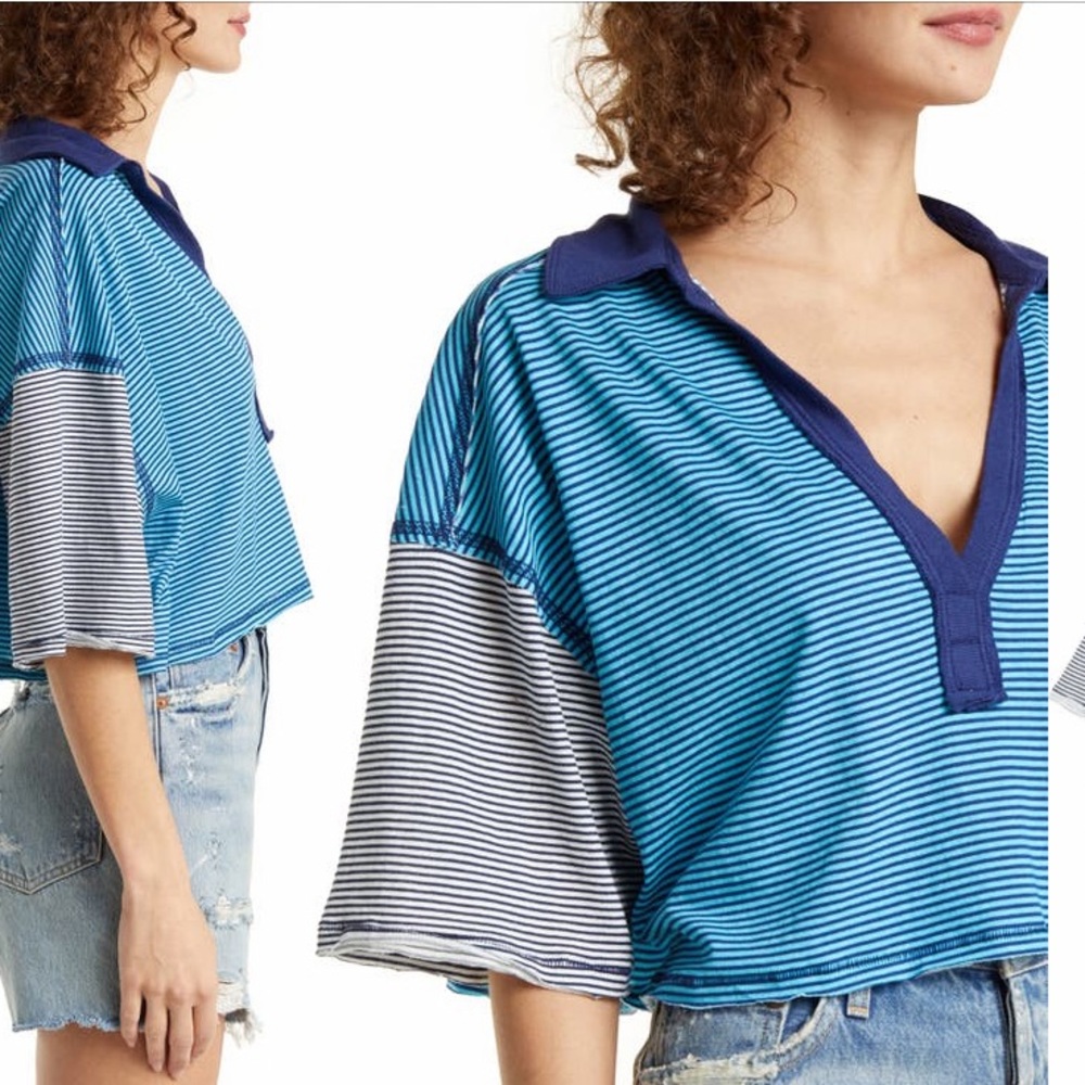 Free People’s “On a boat boxy crop top” - Picture 2 of 4